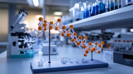Creating a detailed dna structure model in a research lab a scientific exploration of genetic complexity