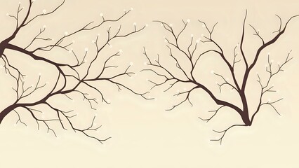 Obraz premium Serene Winter Night Scene | Minimalist Tree Branches with Soft Glow