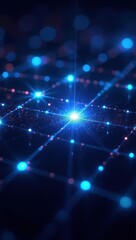 Fototapeta premium Illustration of interconnected nodes representing a network of servers or computers in a digital environment