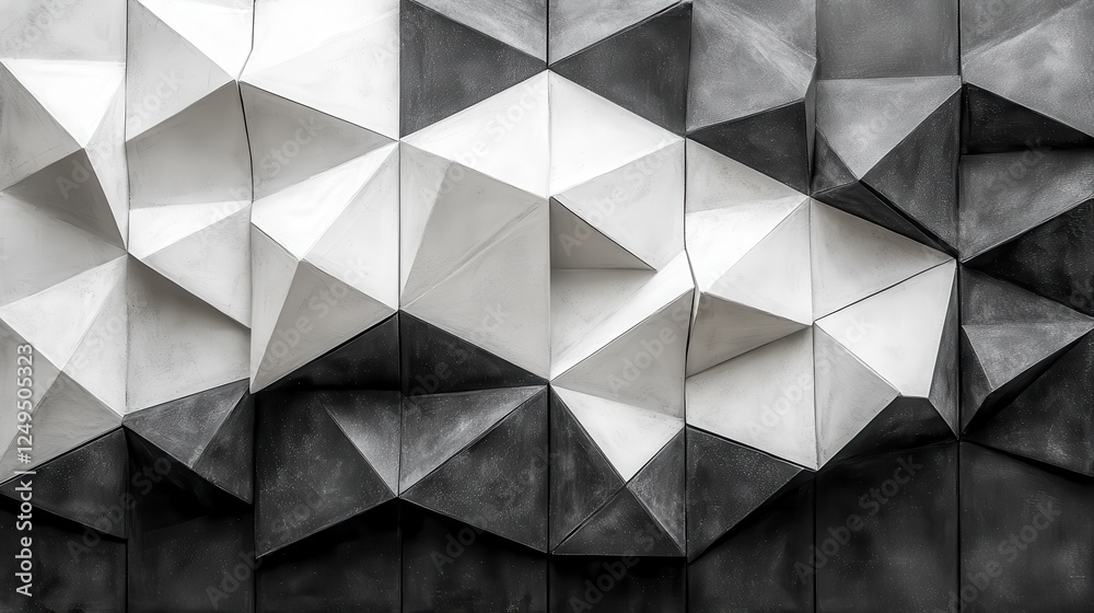 Poster abstract grayscale geometric wall texture; modern architecture background, design