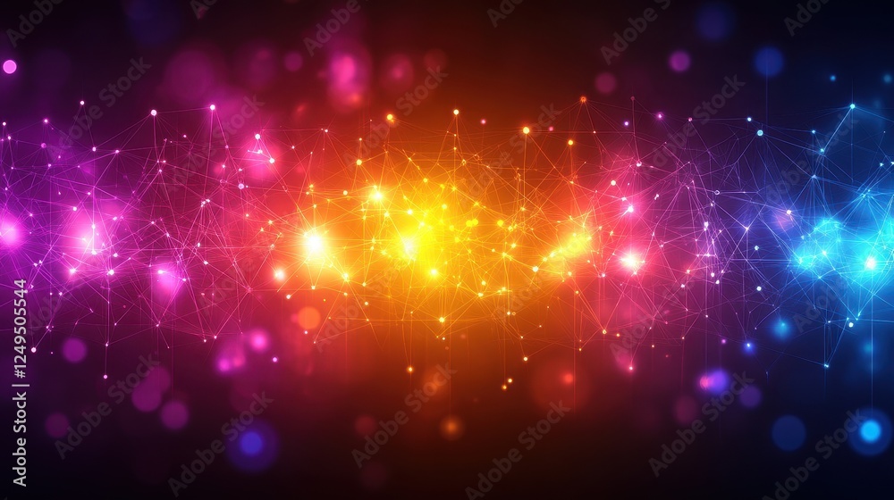 Poster colorful network connection abstract background