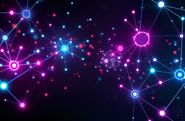 Futuristic Abstract Node Design on Dark Background