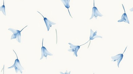 Delicate Blue Flower Pattern On White Background