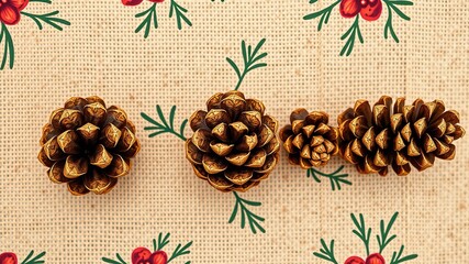 Rustic Burlap with Painted Pinecone Patterns
