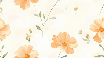 Delicate Floral Watercolor Seamless Pattern