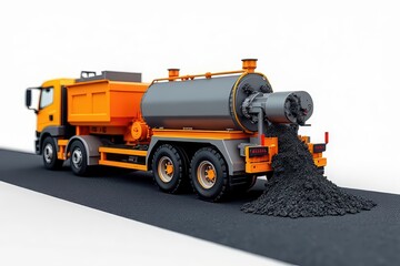 Naklejka premium Hot mix asphalt installation process with precise temperature control ensuring proper mixing laying and compaction for quality results