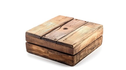wooden box isolated on white background 