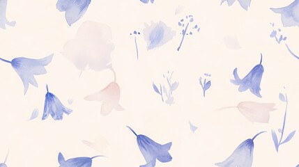 Floral Watercolor Pattern Background Design Using Pastel Colors   with Leaves Flowers and Pattern Design Elements   for Decorative Use  With Abstract Botanical Style Elements for Seamless Backgrounds