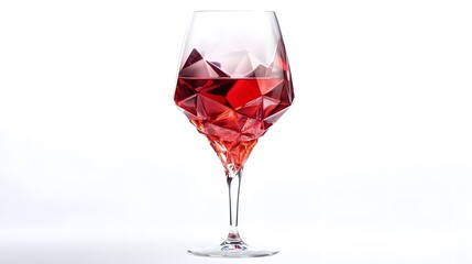 A glass of red wine, isolated with a white background