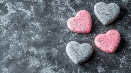 Obraz premium Heart Shaped Cookies On Dark Background