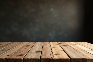 Rustic Wooden Planks Displaying a Smooth, Dark Background Ideal for Product Placement and Mockups