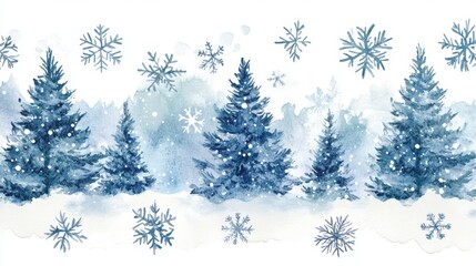 Creating handpainted watercolor designs snowy forest artistry winter wonderland aerial view scenic beauty