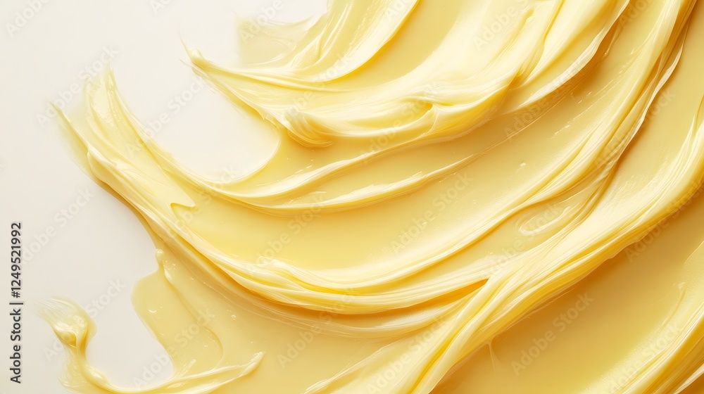Poster yellow cream swirl: a luxurious and smooth texture creating a calming and inviting visual experience