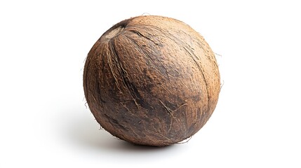 A fresh coconut, isolated on a white background