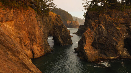 The beautiful rocky landscape of the Oregon Coast, USA