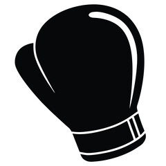 A boxing glove icon for boxing sports black silhouette vector.