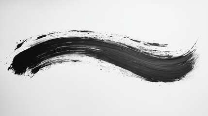 Black brush stroke, paint texture, white background, design element, abstract art
