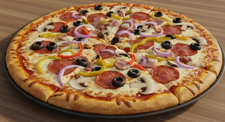 Ultimate Mixed Pizza with Fresh Ingredients