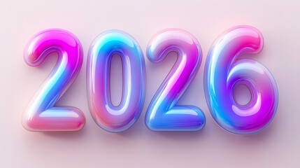 text 2026 3d style isolated on background, New Year