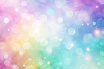 Obraz premium Pastel rainbow bokeh background; dreamy, magical light