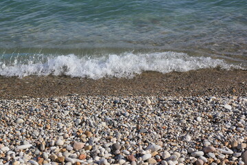 waves on the rocky beach