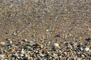 pebbles on the rocky beach