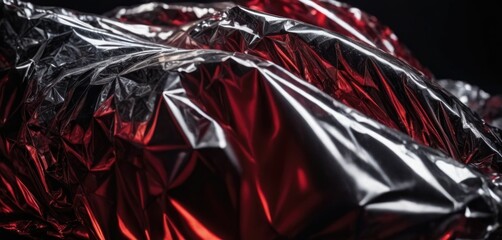 Abstract plastic figures with creases and highlights in red and black colors. For the background.