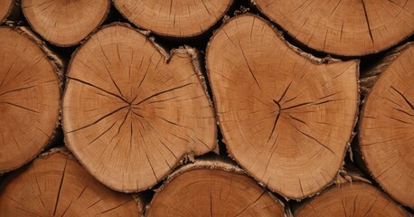 Naklejka premium Cut log texture Mocha Mousse color.