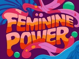Abstract Feminine Power Background in Vibrant Colors