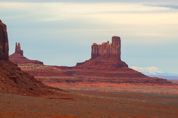 Scenic View of Monument Valley's Unique Desert Landscape