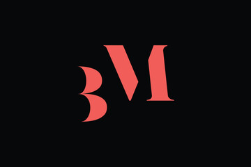 Abstract letter BM minimal logo design template. This minimal logo design is the process of creating a visual symbol that represents a brand, company, or individual.