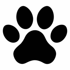 Simple Black Dog Paw Print Silhouette
