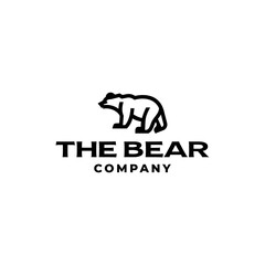 bear simple line icon logo vector design, modern logo pictogram design of grizzly bear mascot