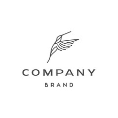 hummingbird colibri bird logo icon line abstract outline monoline vector illustration. abstract nectar bird logo