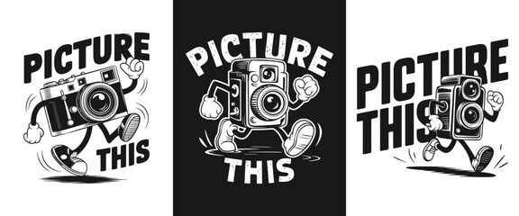 Fun T-Shirt Design Featuring a Playful Camera Character with the Phrase 'Picture This' – Perfect for Photography Lovers and Creative Souls Who Capture Life's Moments!