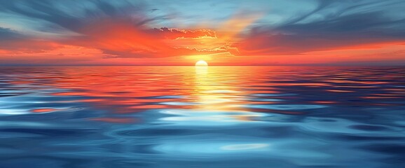 Fototapeta premium Colorful Sunset over Calm Ocean