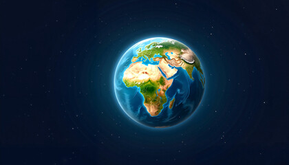 Fototapeta premium Realistic depiction of Planet Earth against deep space, environmental awareness