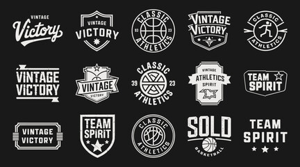 Show Your Winning Spirit with This Vintage Athletic T-Shirt Design Collection Featuring 'Vintage Victory' and 'Team Spirit' – Perfect for Sports Lovers and Champions of Classic Style!