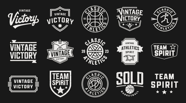 Show Your Winning Spirit with This Vintage Athletic T-Shirt Design Collection Featuring 'Vintage Victory' and 'Team Spirit' – Perfect for Sports Lovers and Champions of Classic Style!