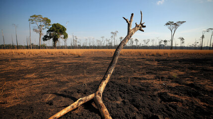 barren desert landscape formed from years of deforestation and drought