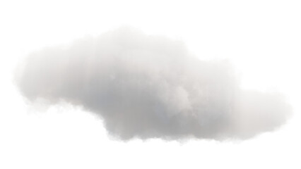 Cloud isolated on white, transparent. Soft fluffy cloud 
