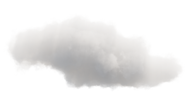 Cloud isolated on white, transparent. Soft fluffy cloud 