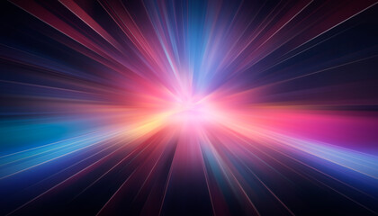 Abstract neon background, neon explosion, light movement, rays.