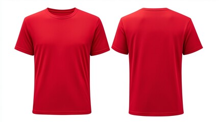 a blank plain red cotton t-shirt, mock up