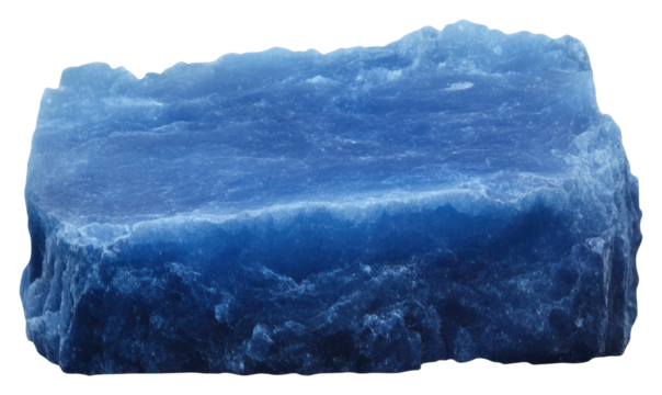 Blue mineral rock on clear background
