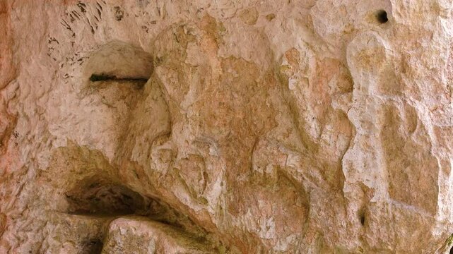 cave, goddess, figure, bas relief, winter landscape, basque country, spain, europe, waterfall landscape, waterfall, environment, protect environment, landscape, geomorphology, araba, ribera, catholici