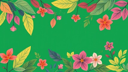 Nature's Canvas: Abstract Symphony of Leaves and Flowers