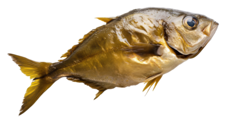 Fish swimming gracefully with yellow fins in view