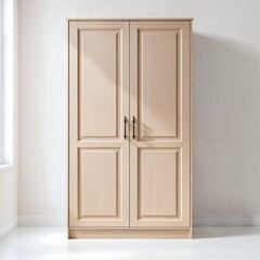 3D Wardrobe Model, Modern Closet Mockup, Minimalist Storage Design, High-Resolution Digital Render on White Background