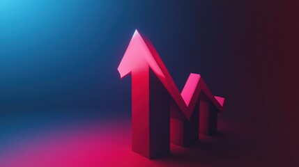 Red Arrow Graph Shows Market Trend Decline Then Rise